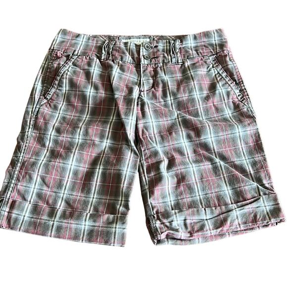 Abercrombie & Fitch Size 0 Plaid Bermuda Shorts with cuffs Preppy Long - Picture 1 of 8